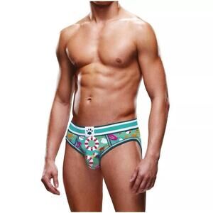 🦋B2G1🦋PROWLER Men’s BEACH Print Open Back Brief Underwear in Aqua | MEDIUM |